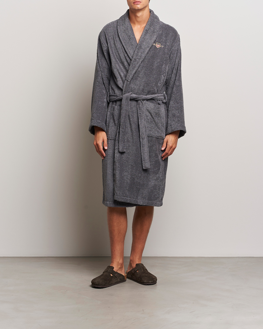 Heren | GANT Archive Shield Terry Robe Anchor Grey | Gant | Archive Shield Terry Robe Anchor Grey