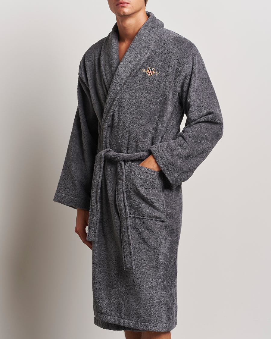 Heren | GANT Archive Shield Terry Robe Anchor Grey | Gant | Archive Shield Terry Robe Anchor Grey