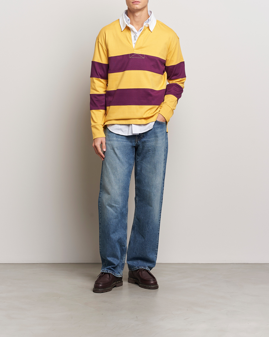 Heren | Truien | GANT | Block Stripe Heavy Rugger Faded Sunset