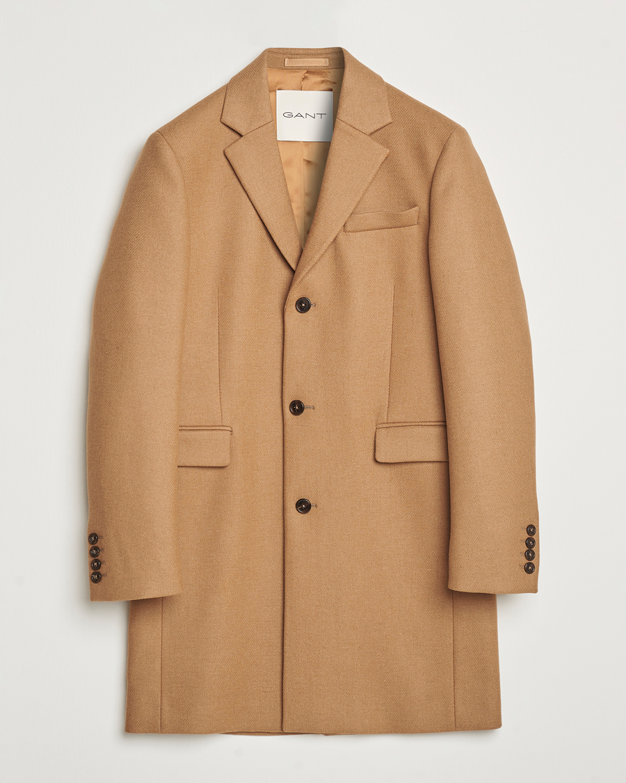 Heren | Jassen | GANT | Classic Wool Coat Mustard Beige