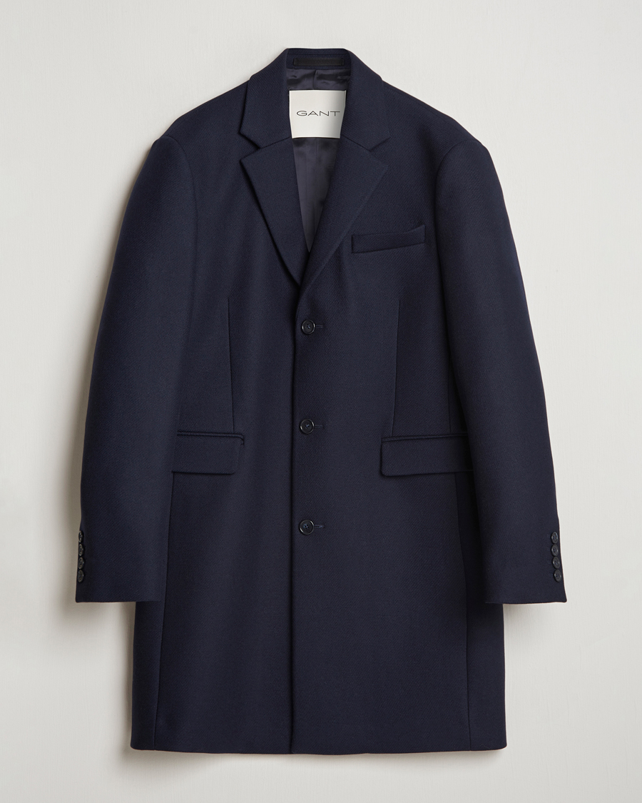 Heren | Jassen | GANT | Classic Wool Coat Night Blue