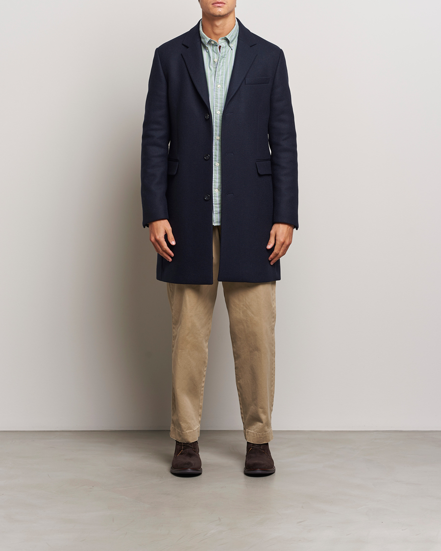 Heren | Jassen | GANT | Classic Wool Coat Night Blue