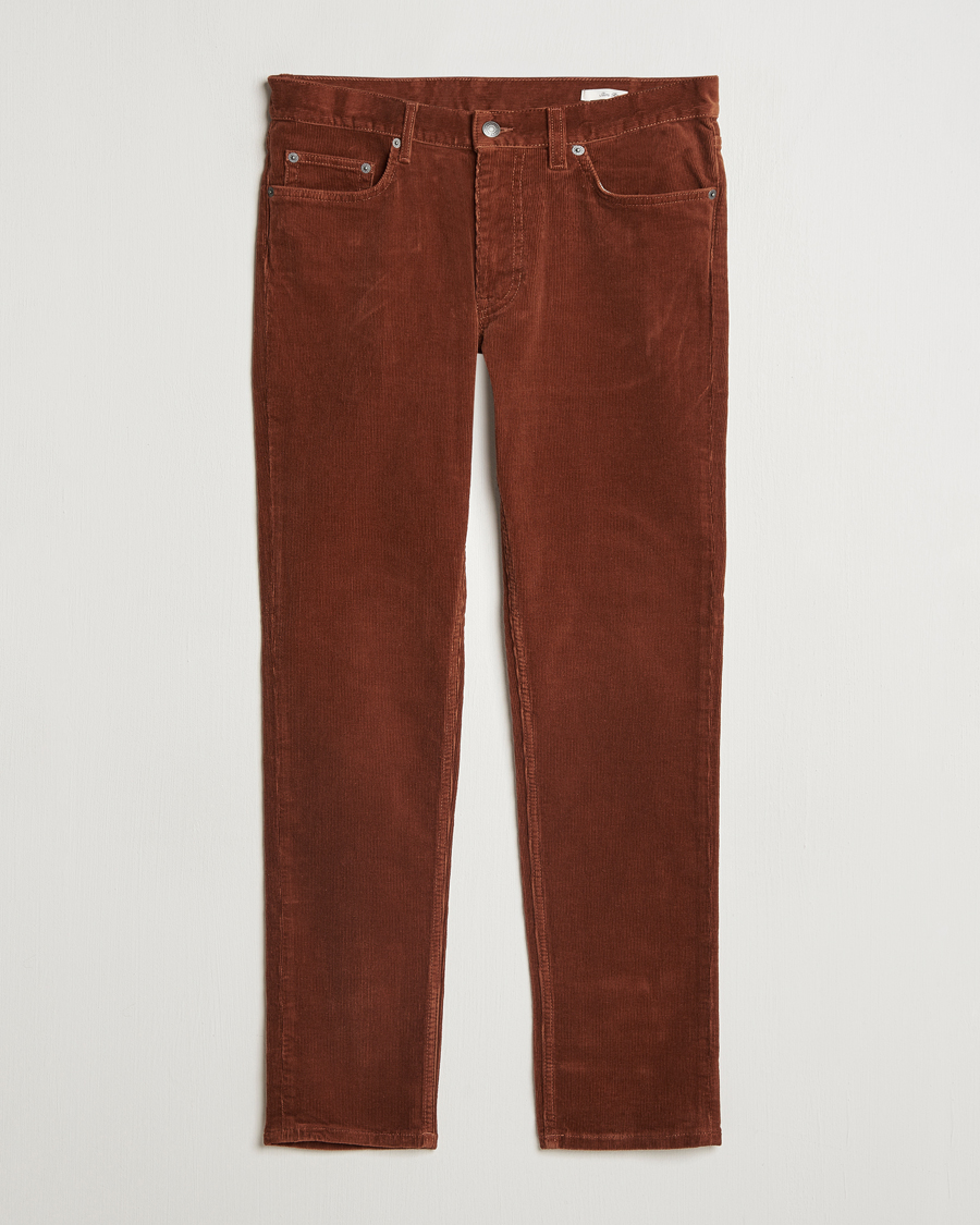 Heren | Broeken | GANT | Cord 5-Pocket Jeans Chocolate Brown