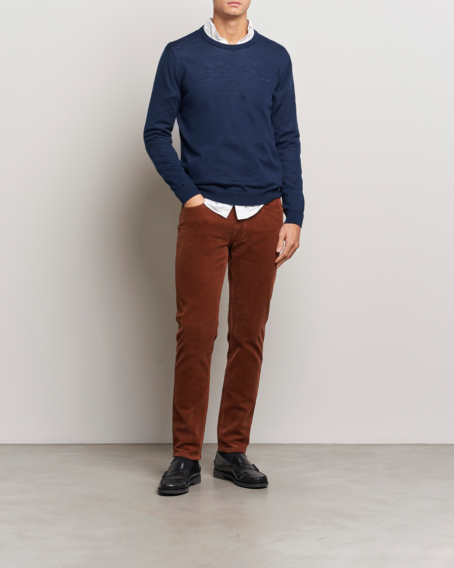 Heren | Broeken | GANT | Cord 5-Pocket Jeans Chocolate Brown