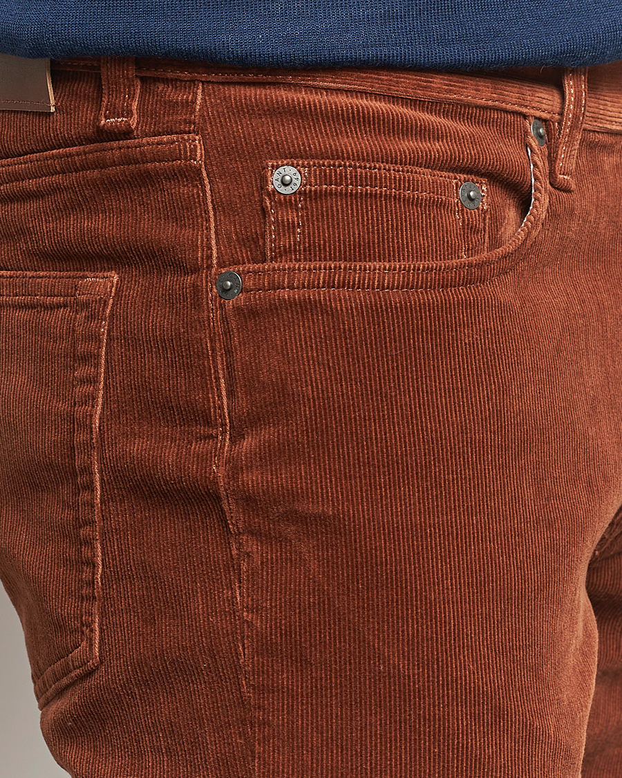 Heren | Broeken | GANT | Cord 5-Pocket Jeans Chocolate Brown