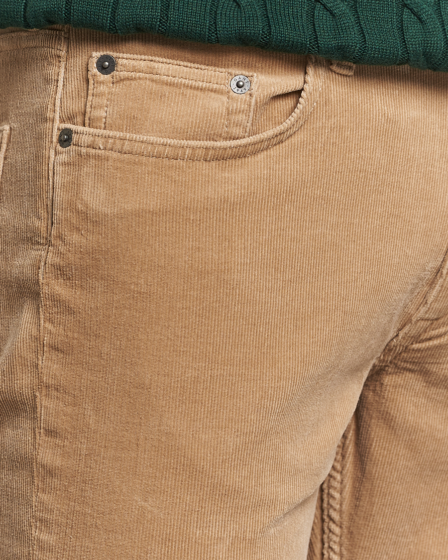 Heren | Broeken | GANT | Cord 5-Pocket Jeans Dark Khaki