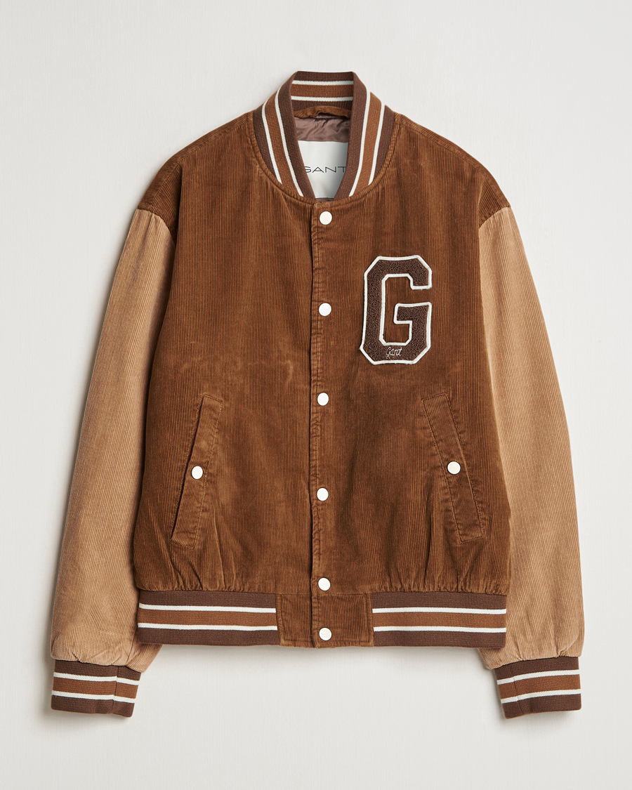 Heren | Jassen | GANT | Cord Varsity Jacket Cacao Brown