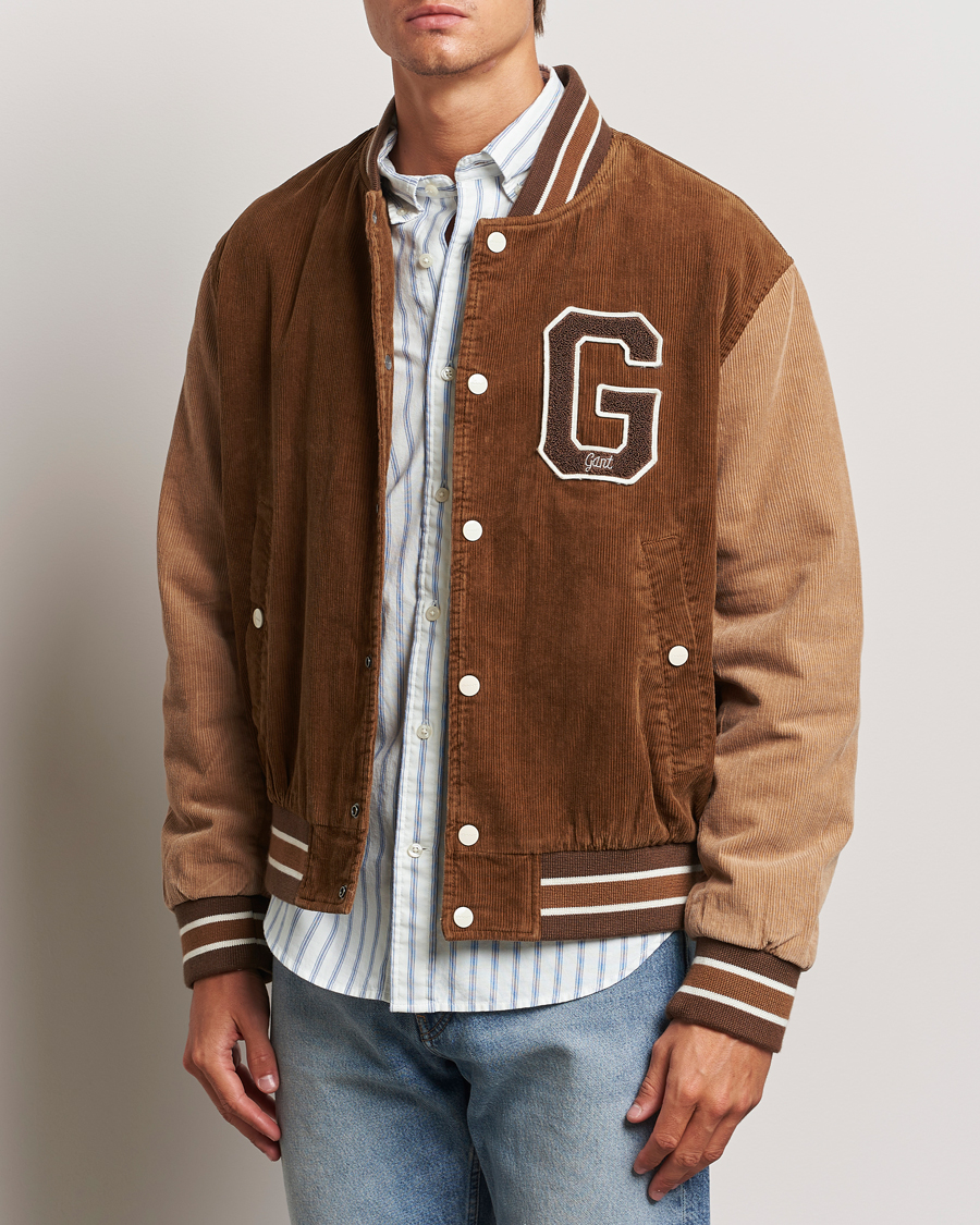 Heren | Jassen | GANT | Cord Varsity Jacket Cacao Brown