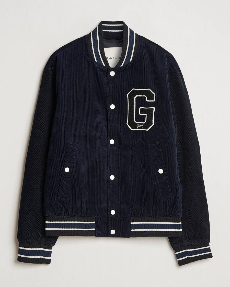 Heren | Jassen | GANT | Cord Varsity Jacket Evening Blue