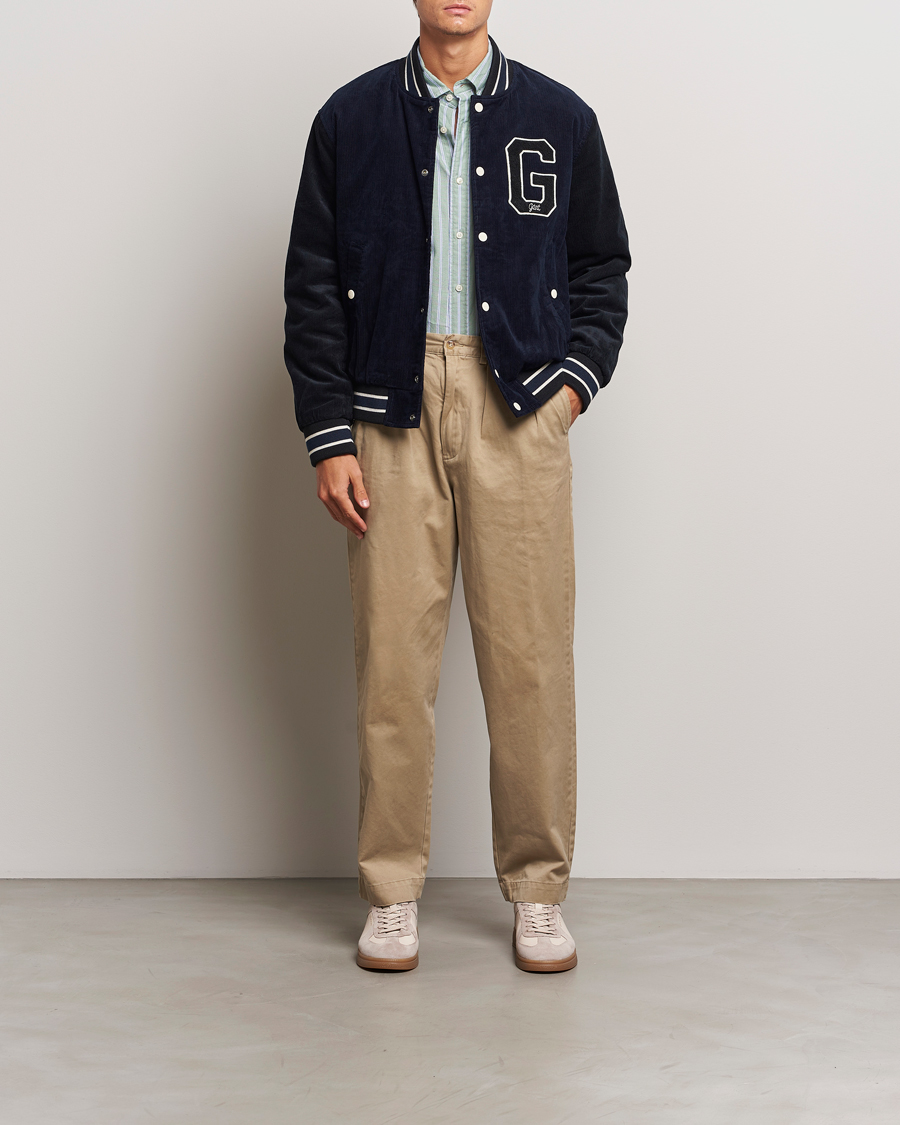 Heren | Jassen | GANT | Cord Varsity Jacket Evening Blue