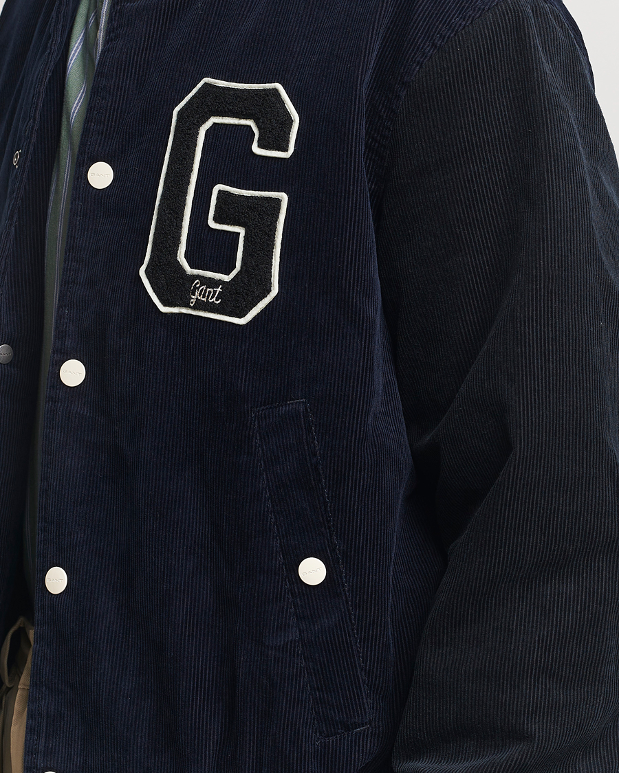 Heren | Jassen | GANT | Cord Varsity Jacket Evening Blue