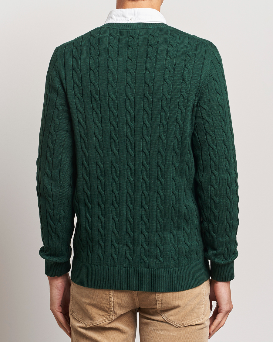 Heren | Truien | GANT | Cotton Cable Crew Neck Tartan Green