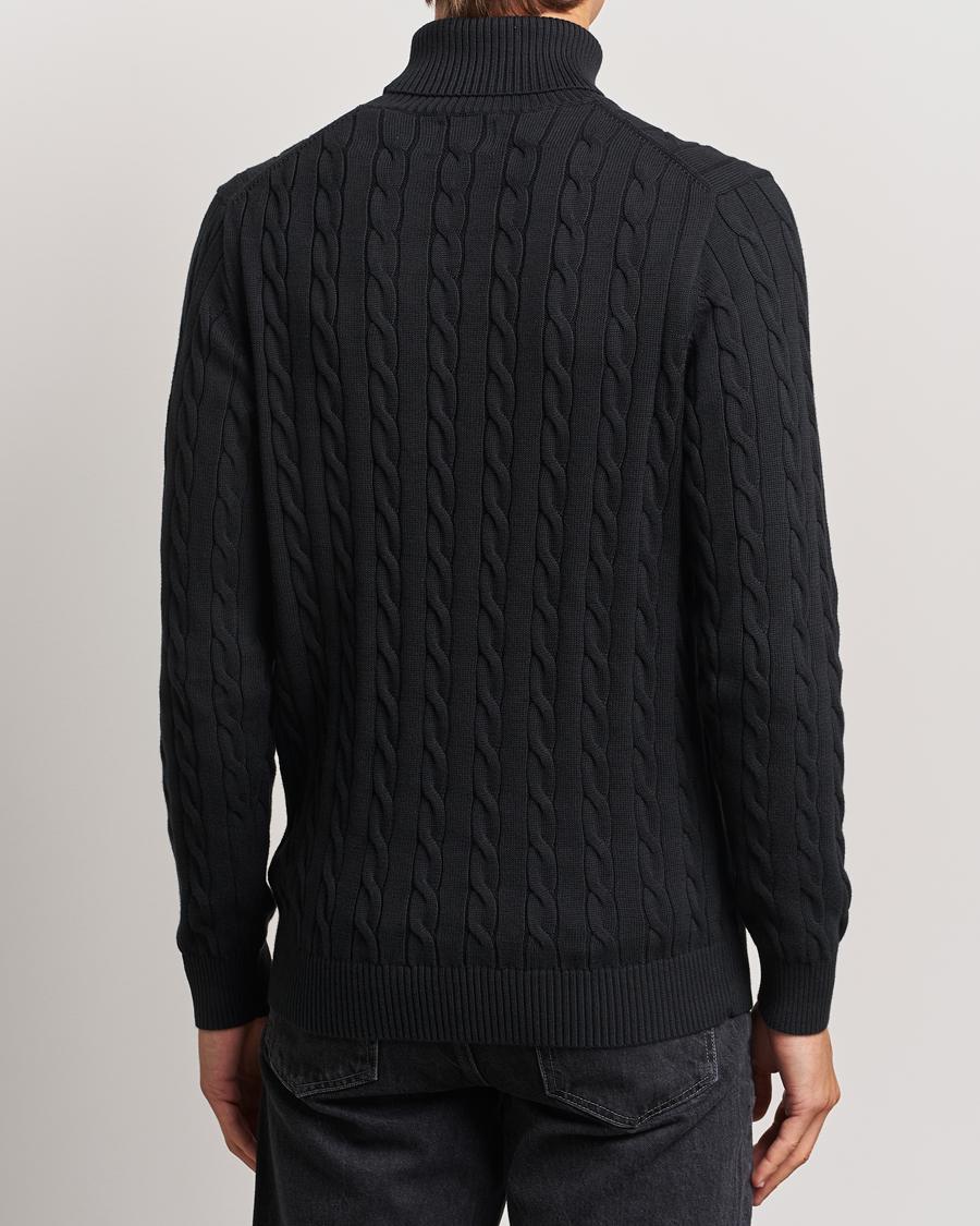 Heren | Truien | GANT | Cotton Cable Turtle Neck Black