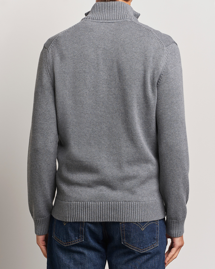 Heren | Truien | GANT | Casual Cotton Half Zip Dark Grey Melange