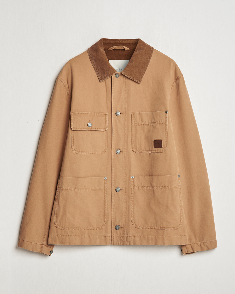 Heren | Jassen | GANT | Cotton Work Jacket Roasted Walnut