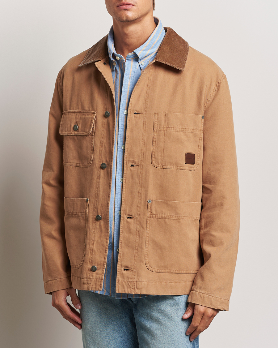 Heren | Jassen | GANT | Cotton Work Jacket Roasted Walnut