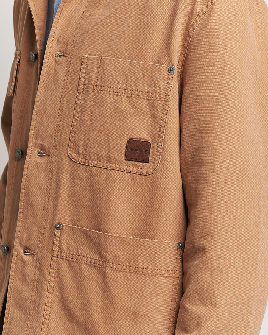 Heren | Jassen | GANT | Cotton Work Jacket Roasted Walnut