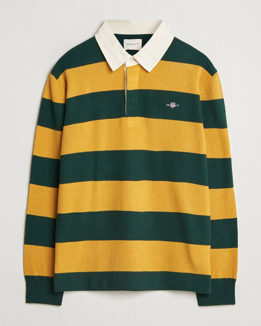 Heren | Truien | GANT | Extra Fine Lambswool Striped Rugger Tartan Green