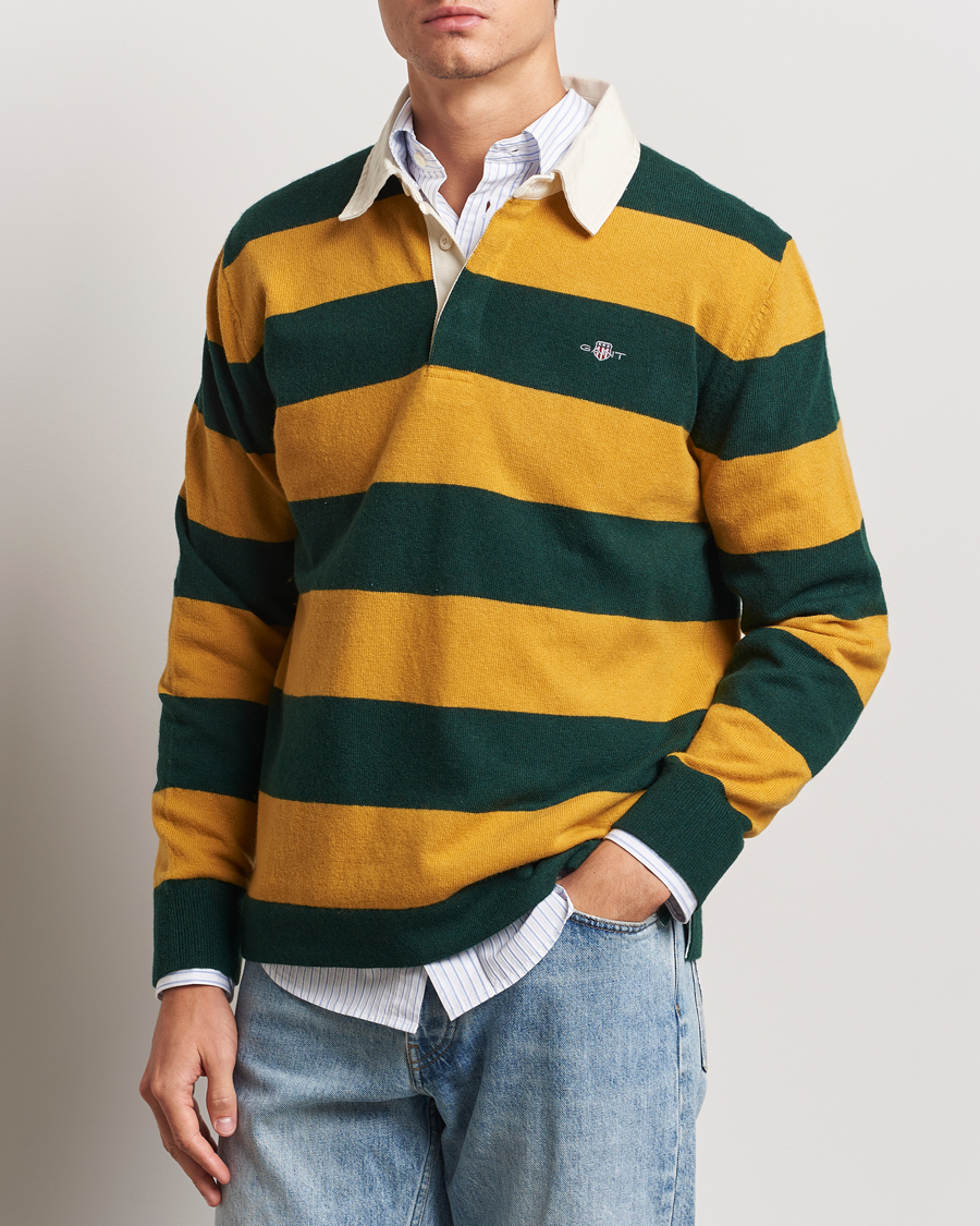 Heren | Truien | GANT | Extra Fine Lambswool Striped Rugger Tartan Green