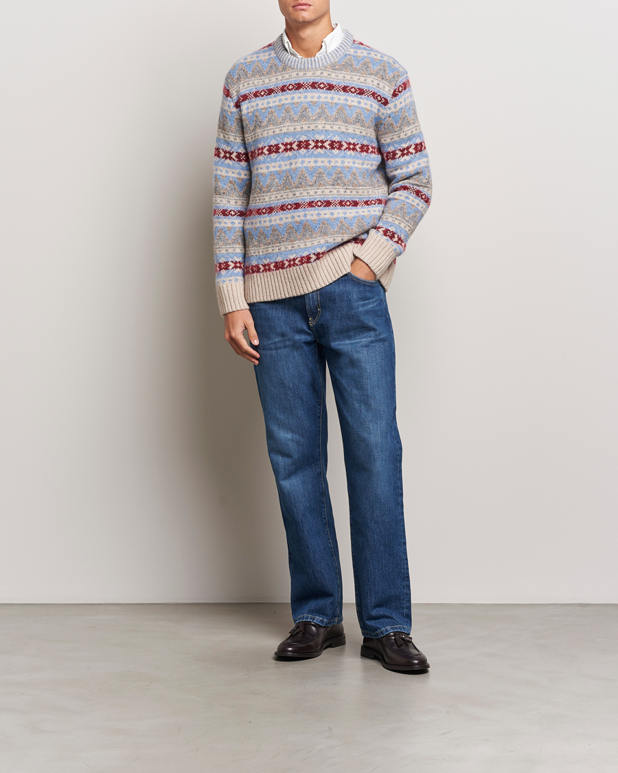 Heren | Truien | GANT | Fair Isle Crew Neck Clear Sky