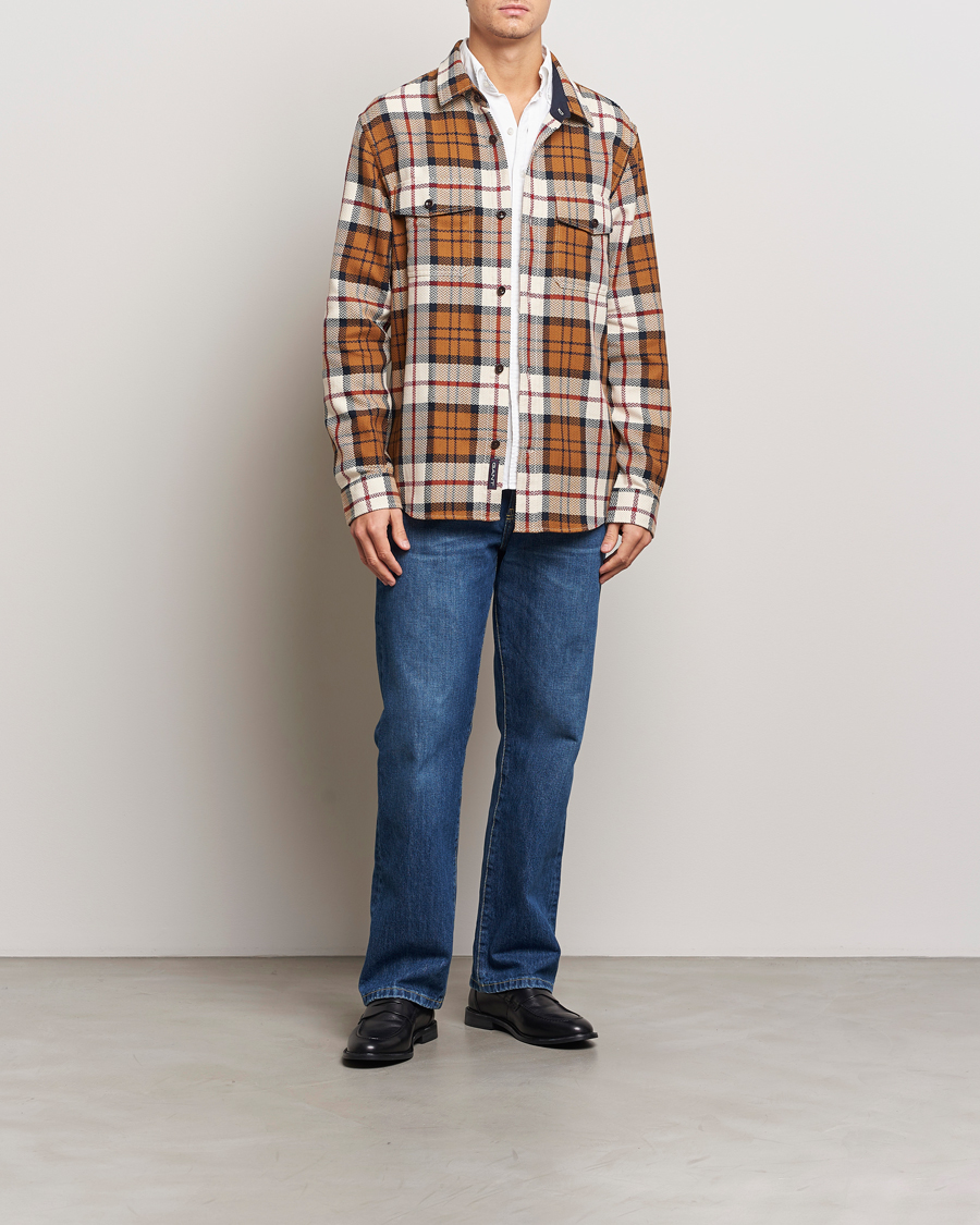 Heren | Overhemden | GANT | Herringbone Checked Overshirt Warm Earth