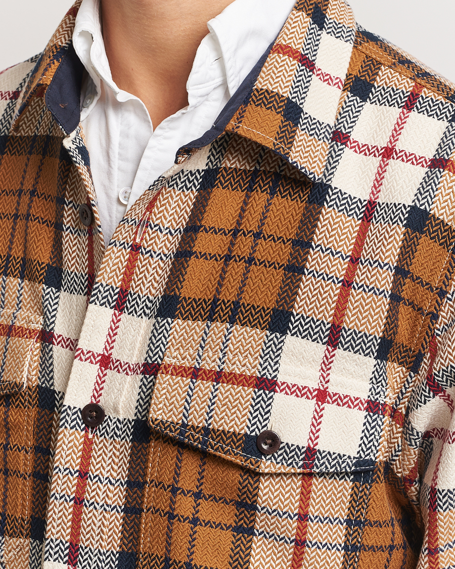 Heren | Overhemden | GANT | Herringbone Checked Overshirt Warm Earth