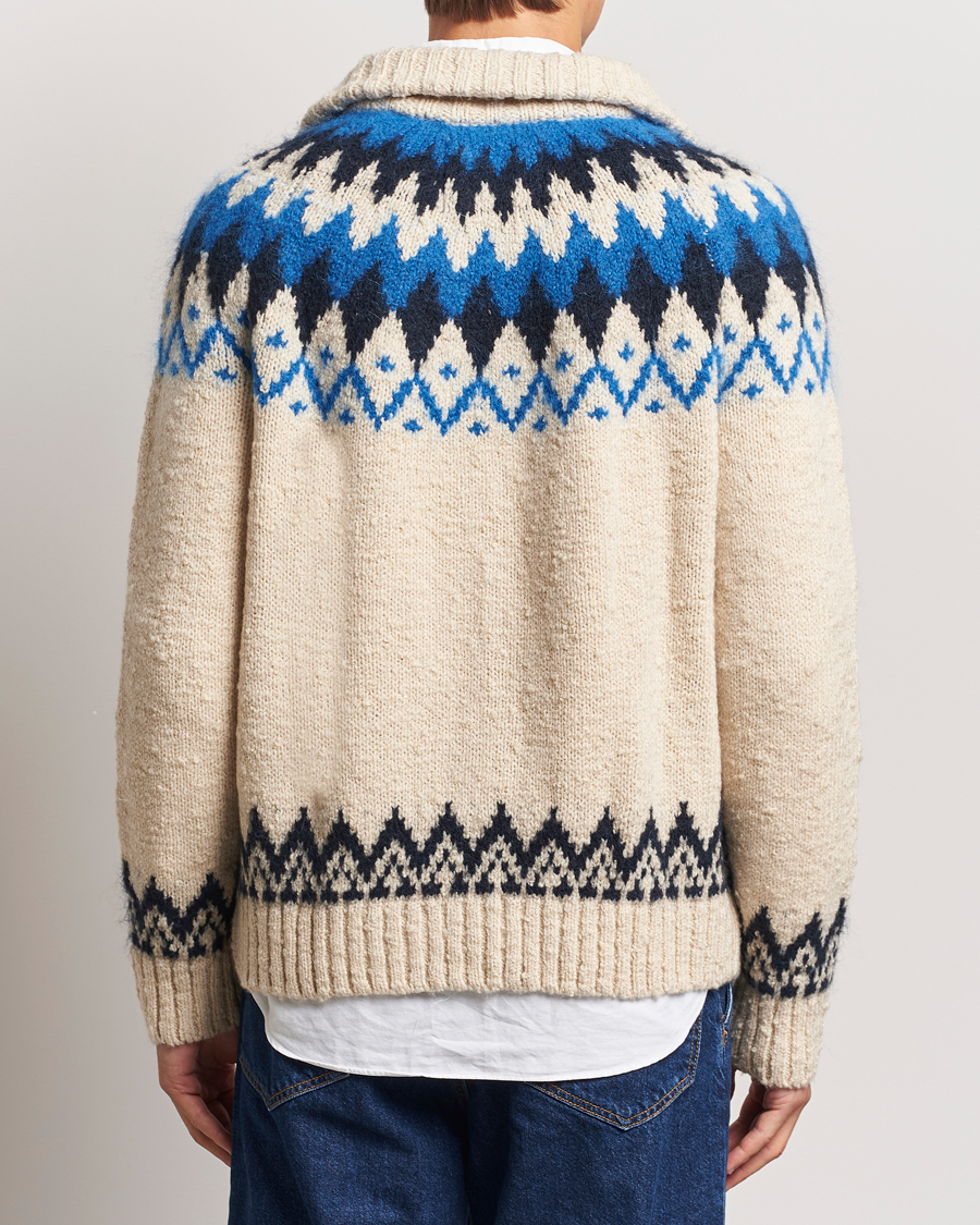 Heren | Truien | Gant | Jacquard Zip Cardigan Cream