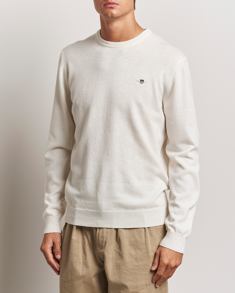 Heren | Truien | GANT | Lambswool Crew Neck Pullover Cream