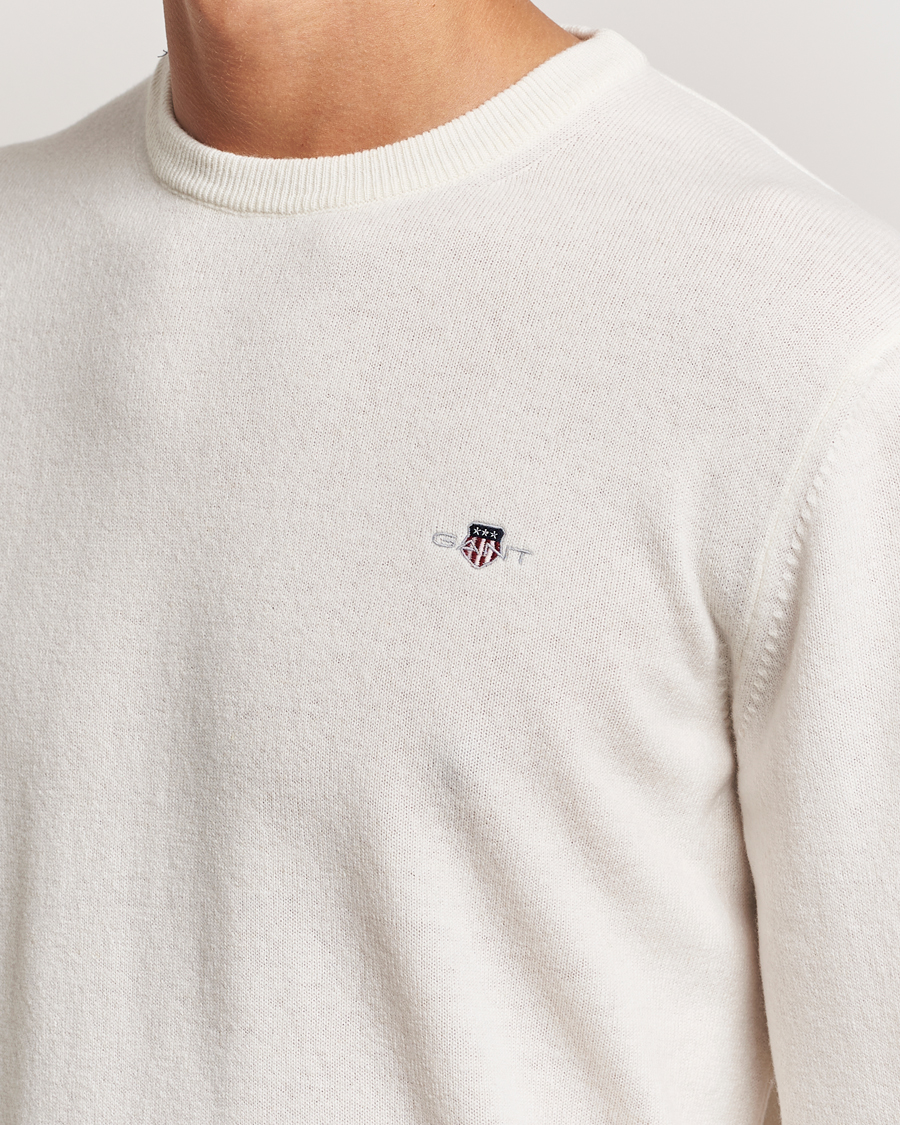 Heren | Truien | GANT | Lambswool Crew Neck Pullover Cream