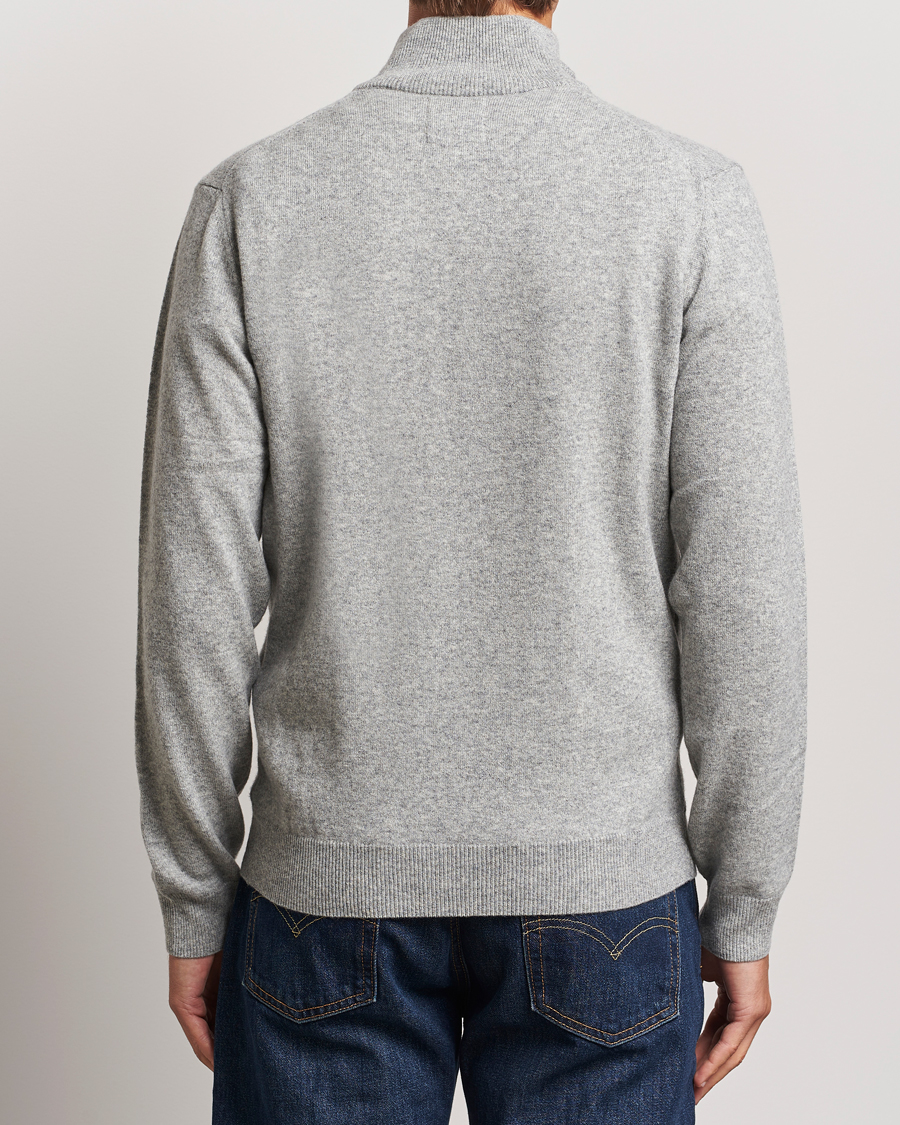 Heren | Truien | GANT | Lamsbwool Half Zip Grey Melange