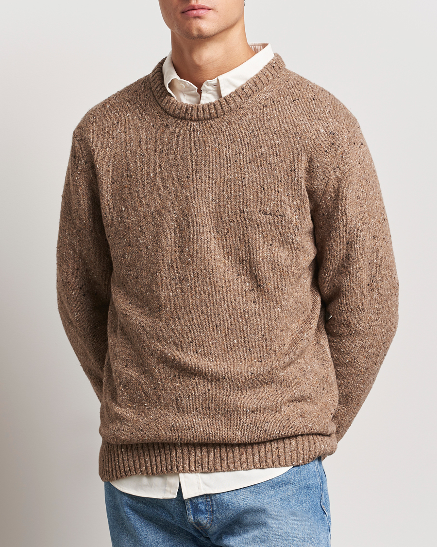 Heren | Truien | GANT | Neps Wool Crew Neck Brown Melange