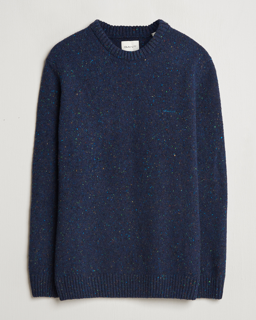 Heren | Truien | GANT | Neps Wool Crew Neck Evening Blue