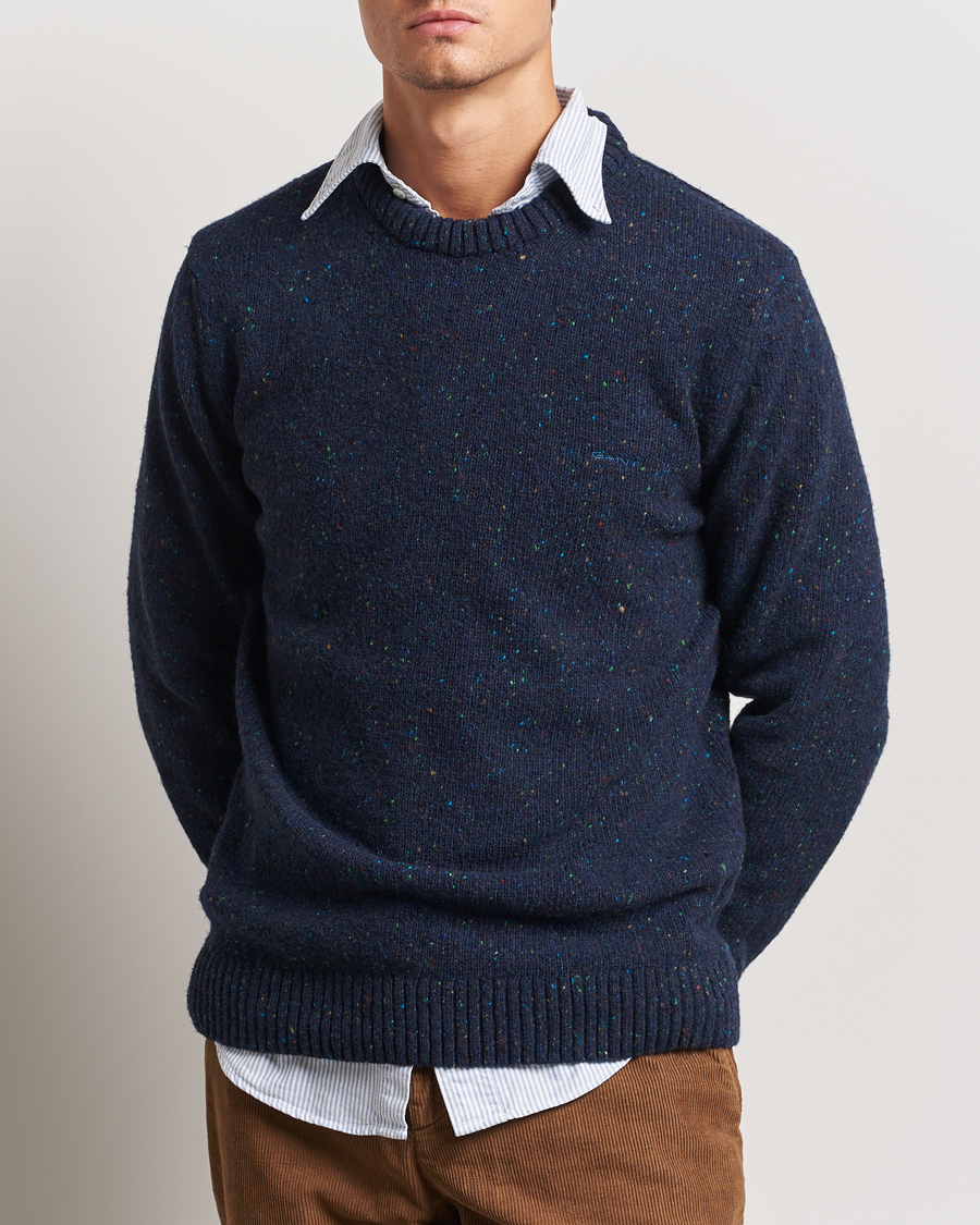 Heren | Truien | GANT | Neps Wool Crew Neck Evening Blue