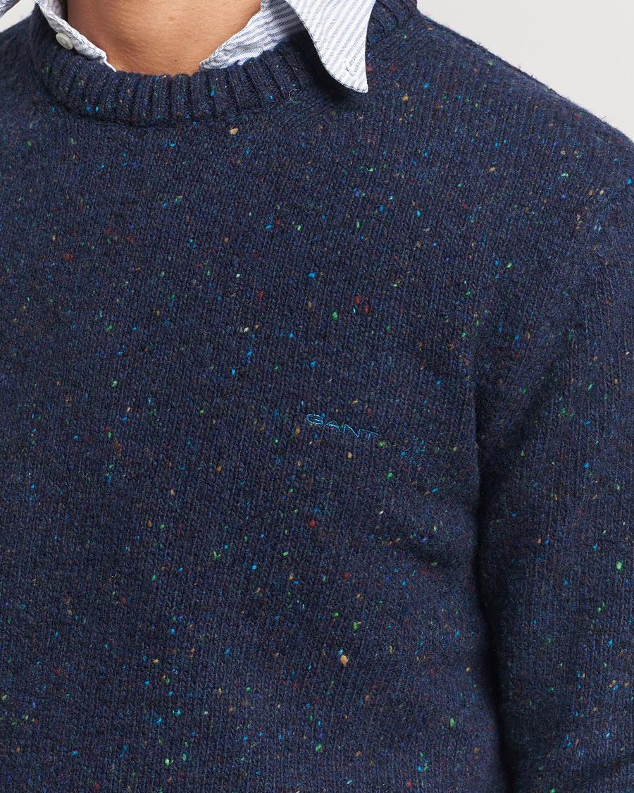 Heren | Truien | GANT | Neps Wool Crew Neck Evening Blue