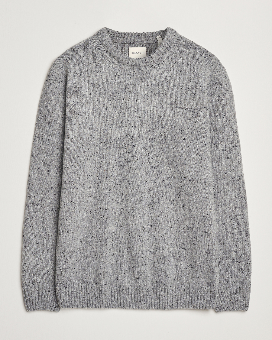 Heren | Truien | GANT | Neps Wool Crew Neck Grey Melange