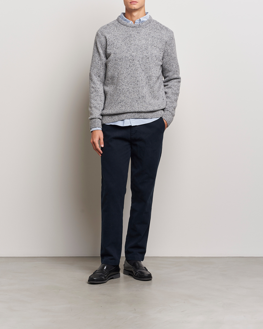 Heren | Truien | GANT | Neps Wool Crew Neck Grey Melange