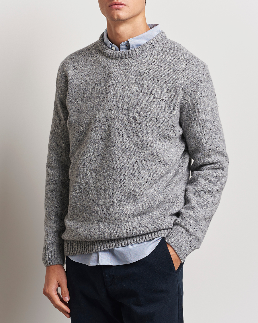 Heren | Truien | GANT | Neps Wool Crew Neck Grey Melange
