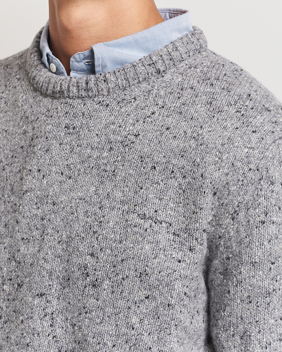 Heren | Truien | GANT | Neps Wool Crew Neck Grey Melange