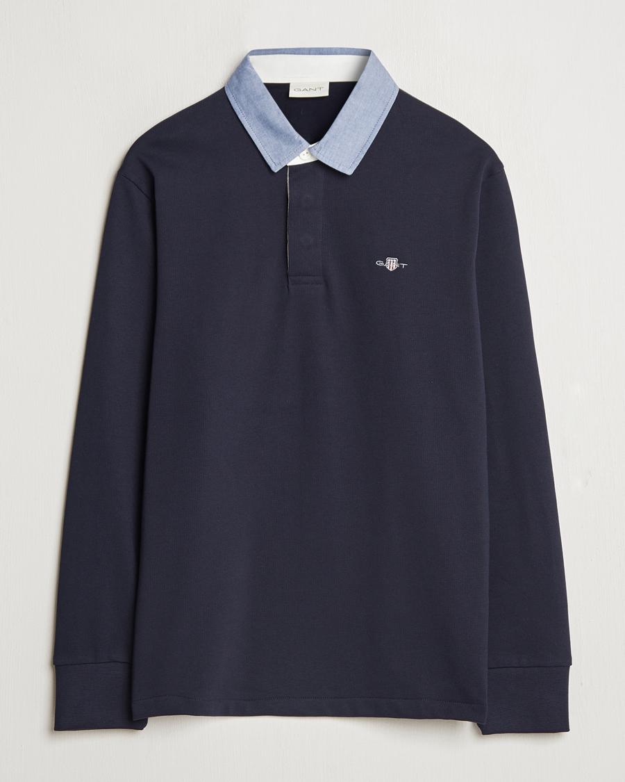 Heren | Truien | GANT | Original Solid Heavy Rugger Evening Blue