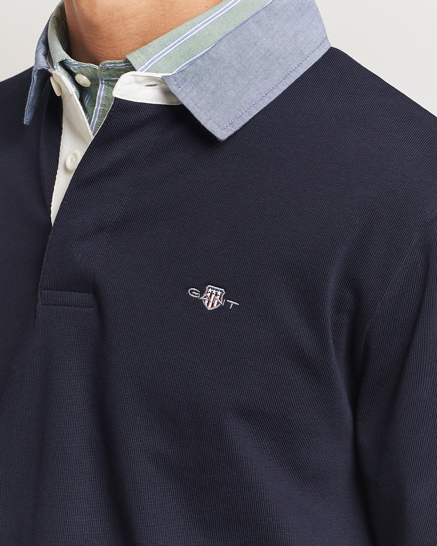 Heren | Truien | GANT | Original Solid Heavy Rugger Evening Blue