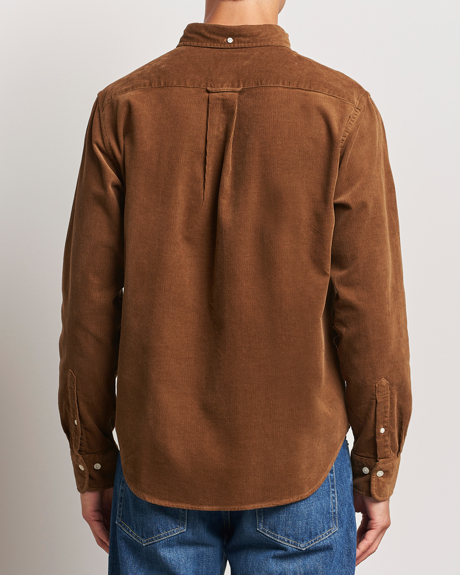 Heren | Overhemden | Gant | Regular Fit Corduroy Shirt Brown Melange