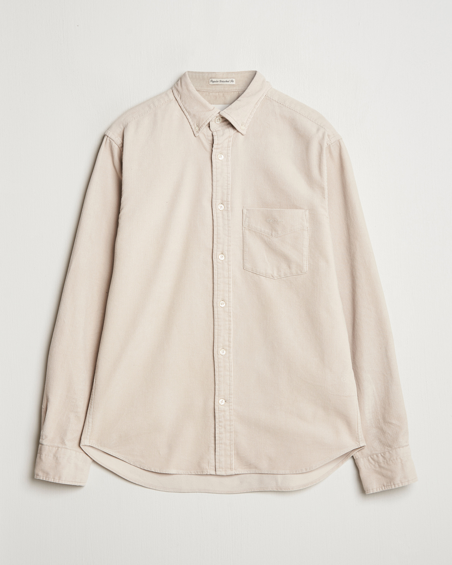 Heren | Overhemden | Gant | Regular Fit Corduroy Shirt Putty
