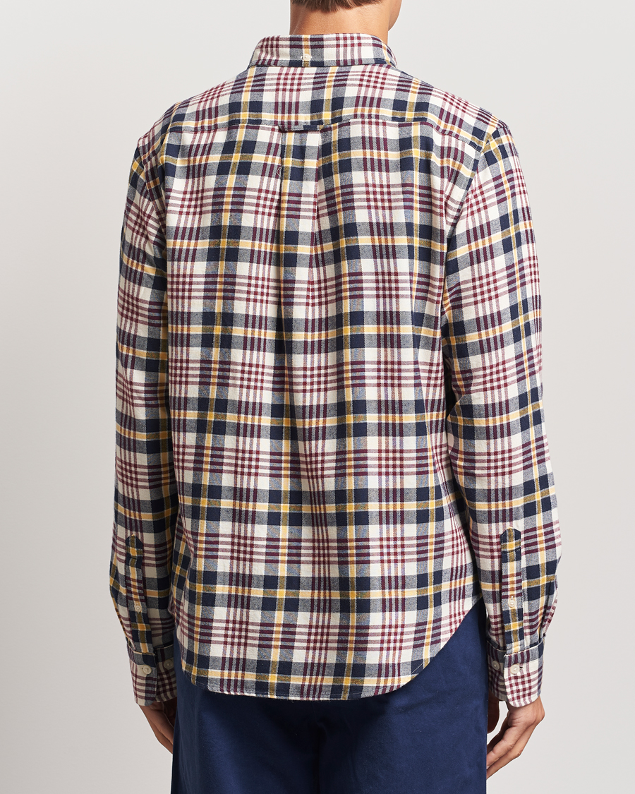Heren | Overhemden | GANT | Regular Flannel Plaid Shirt Cream
