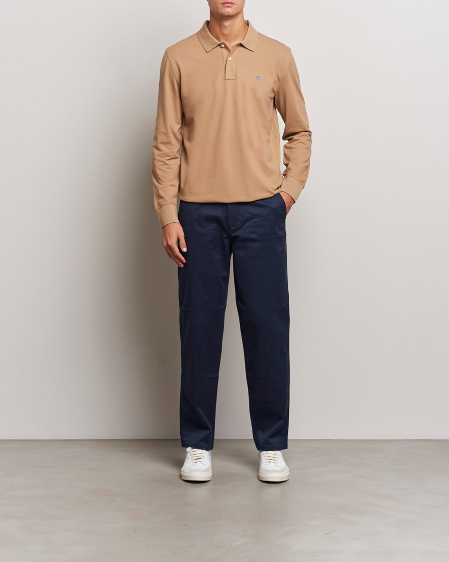 Heren | Truien | GANT | Regular Shield Pique Polo Warm Khaki