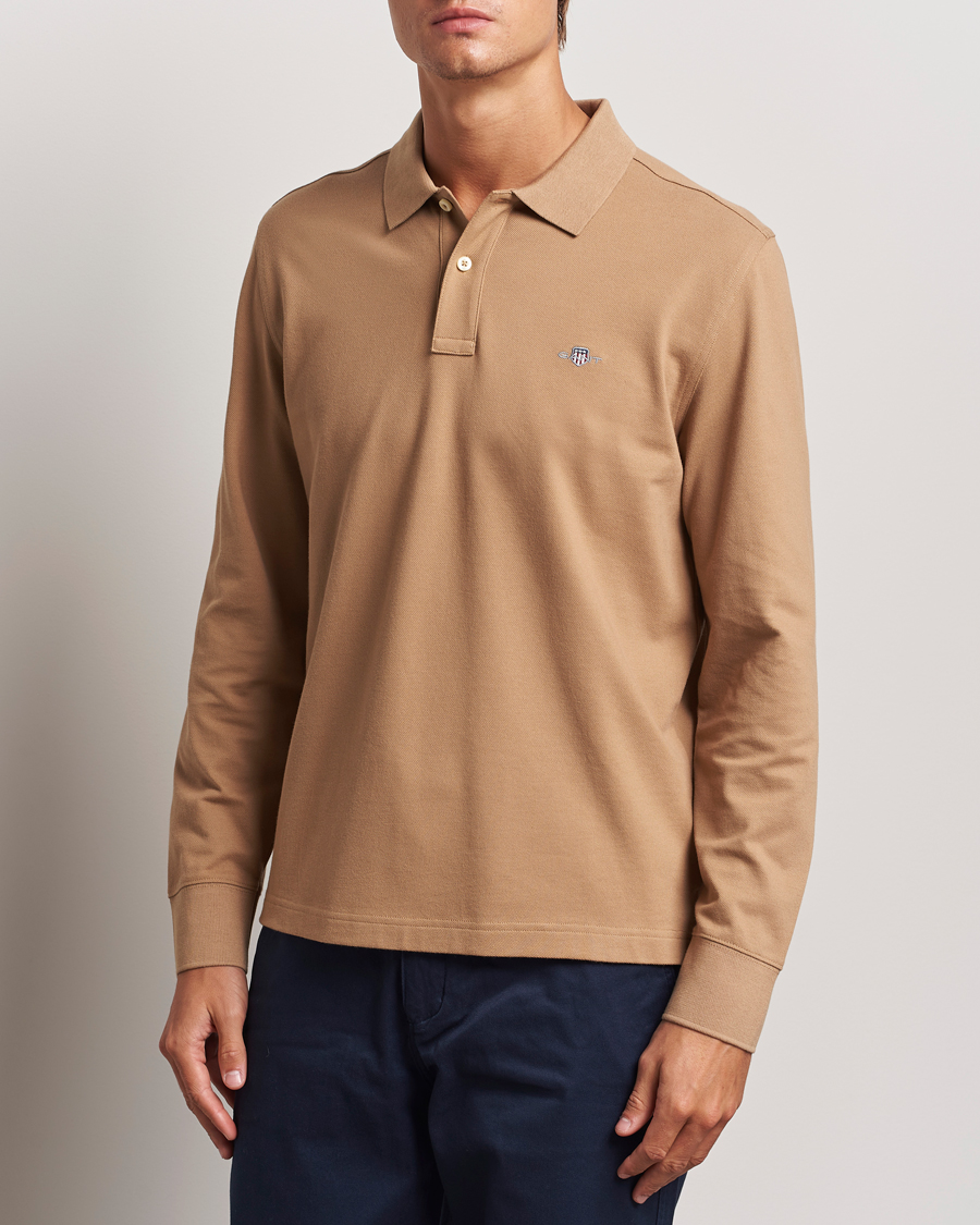 Heren | Truien | GANT | Regular Shield Pique Polo Warm Khaki