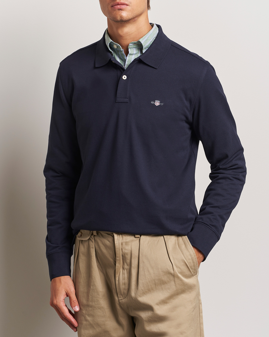 Heren | Truien | GANT | Regular Shield Pique Polo Evening Blue