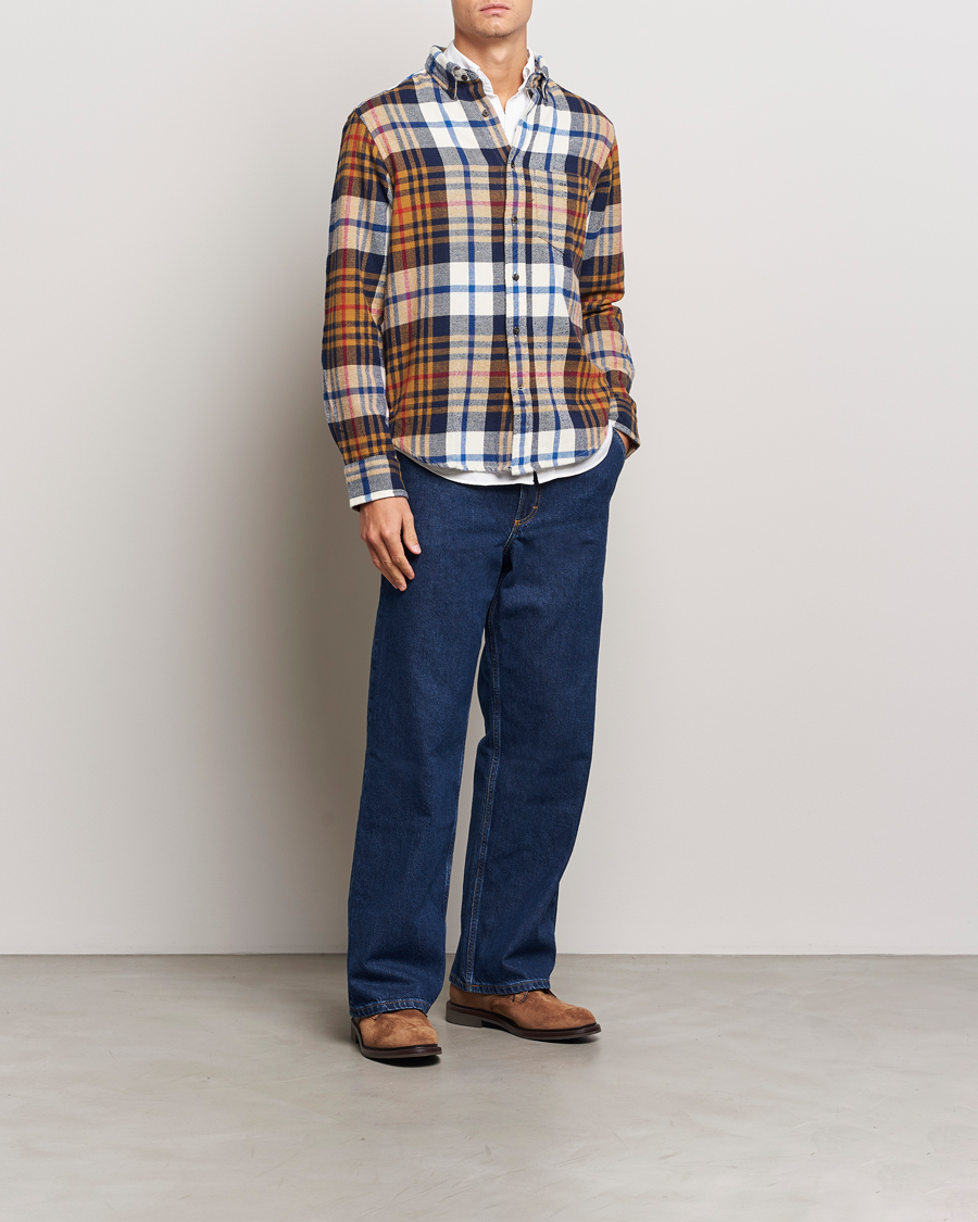 Heren | Overhemden | GANT | Twill Checked Shirt Beige
