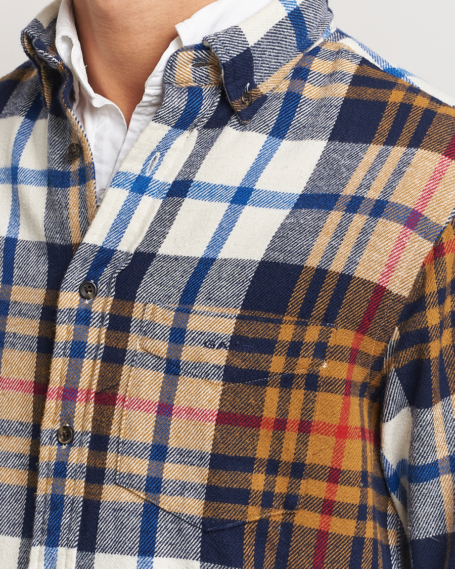 Heren | Overhemden | GANT | Twill Checked Shirt Beige