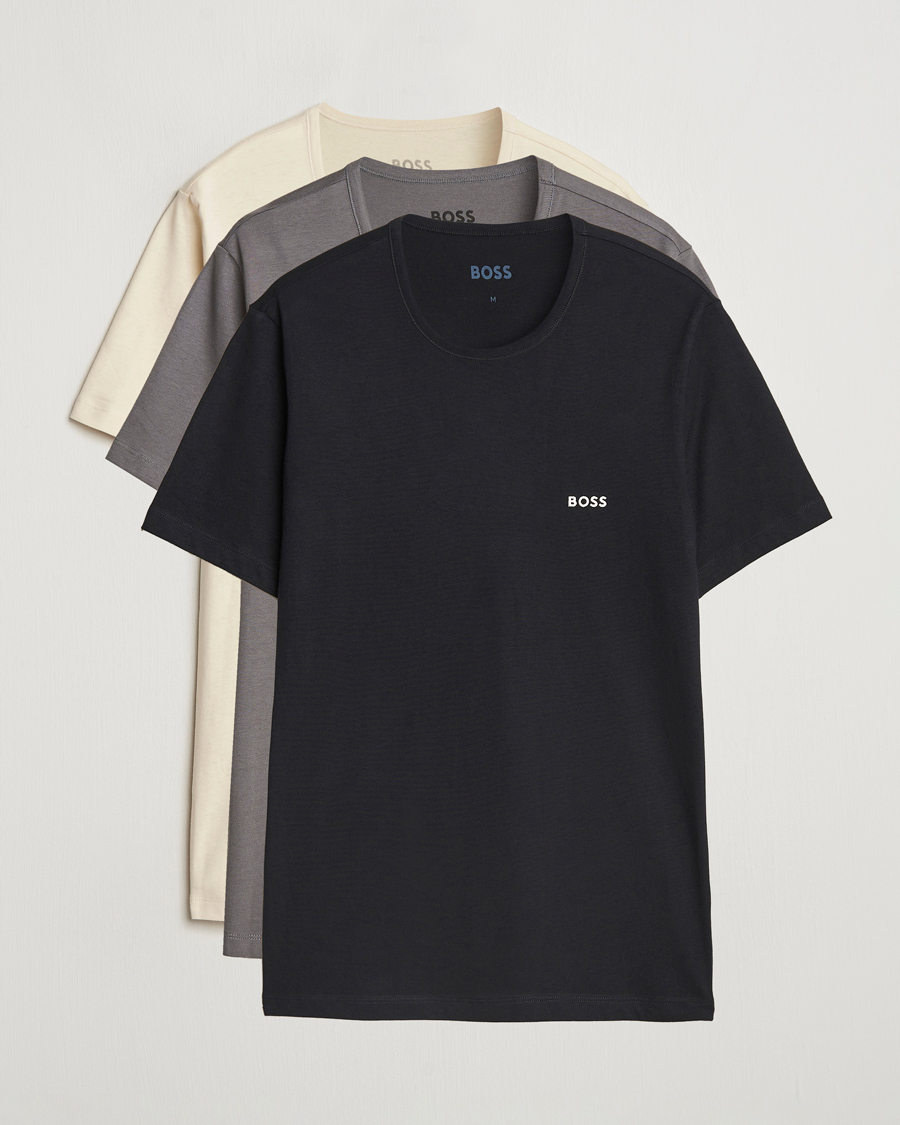 Heren | T-shirts | BOSS BLACK | 3-Pack Crew Neck T-Shirt White/Grey/Black