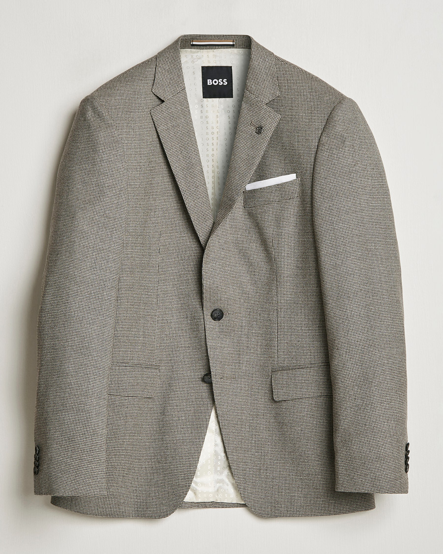 Heren | Blazers | BOSS BLACK | Hutson Wool Dogtooth Blazer Open White